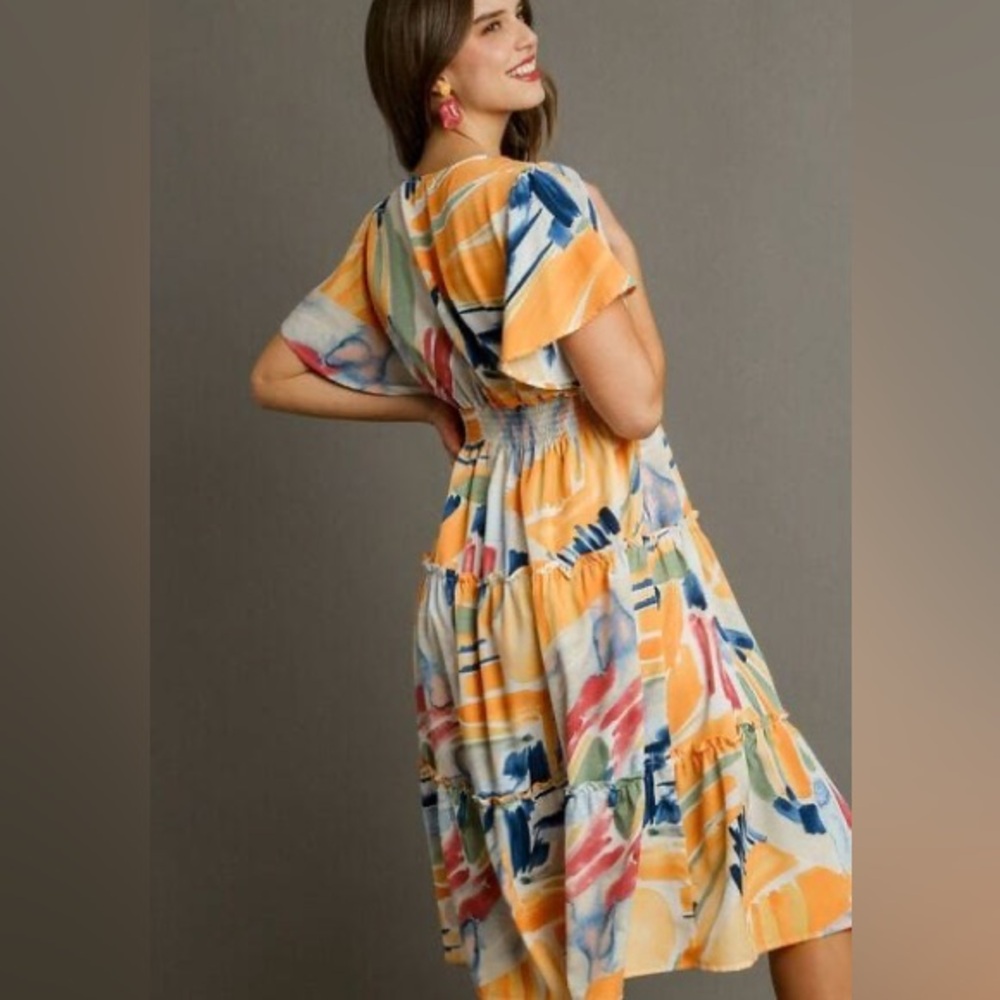 Umgee Colorful Abstract Maxiโ Dress